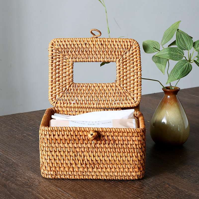 ティッシュケース ナチュラル籐のティッシュボックス