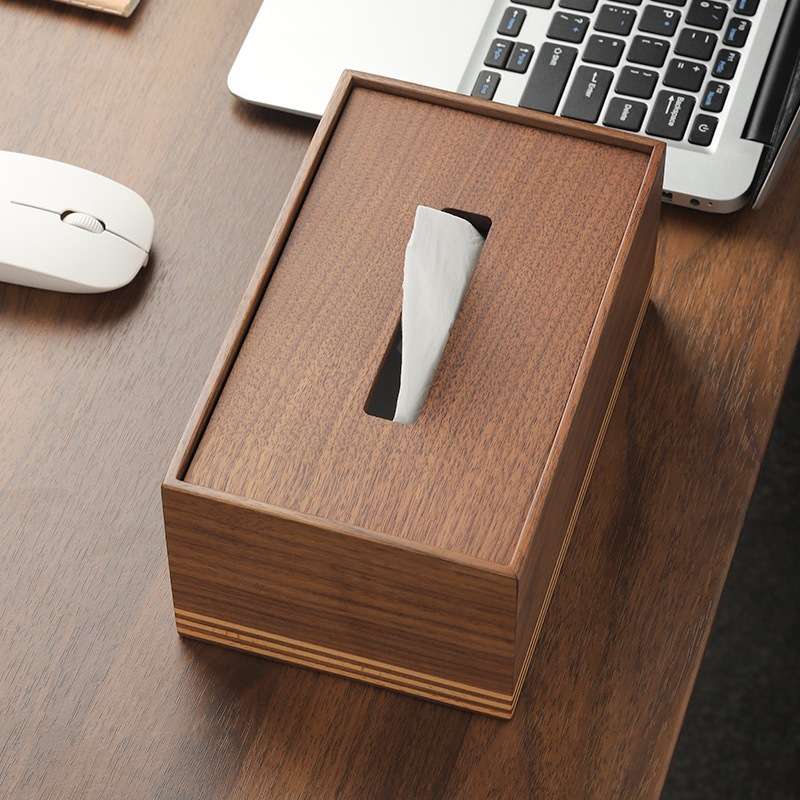 ティッシュケース 優美な天然木ティッシュボックス