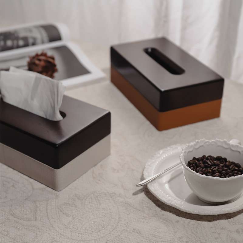 ティッシュケース 木材製モダンスタイルティッシュカバーケース