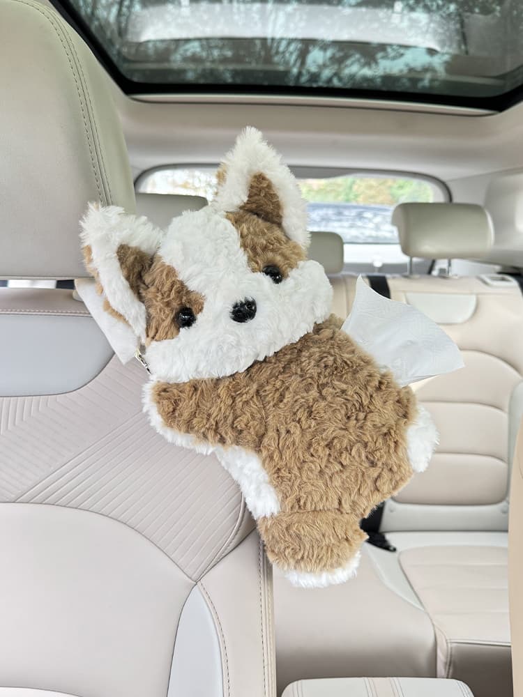 ティッシュケース もふもふわんこのティッシュポーチ