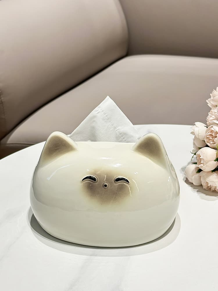 ティッシュケース にこにこ猫のティッシュボックス