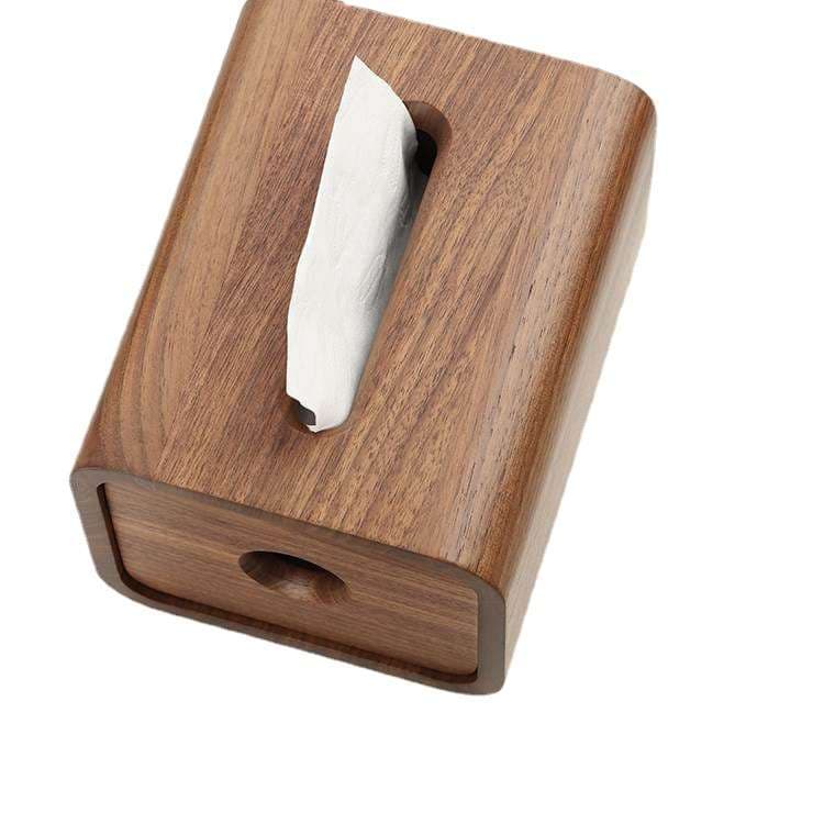 ティシュケース　木目美しい天然木ティッシュボックス