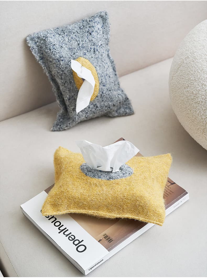 ティッシュケース ふわもこ布製ティッシュカバー