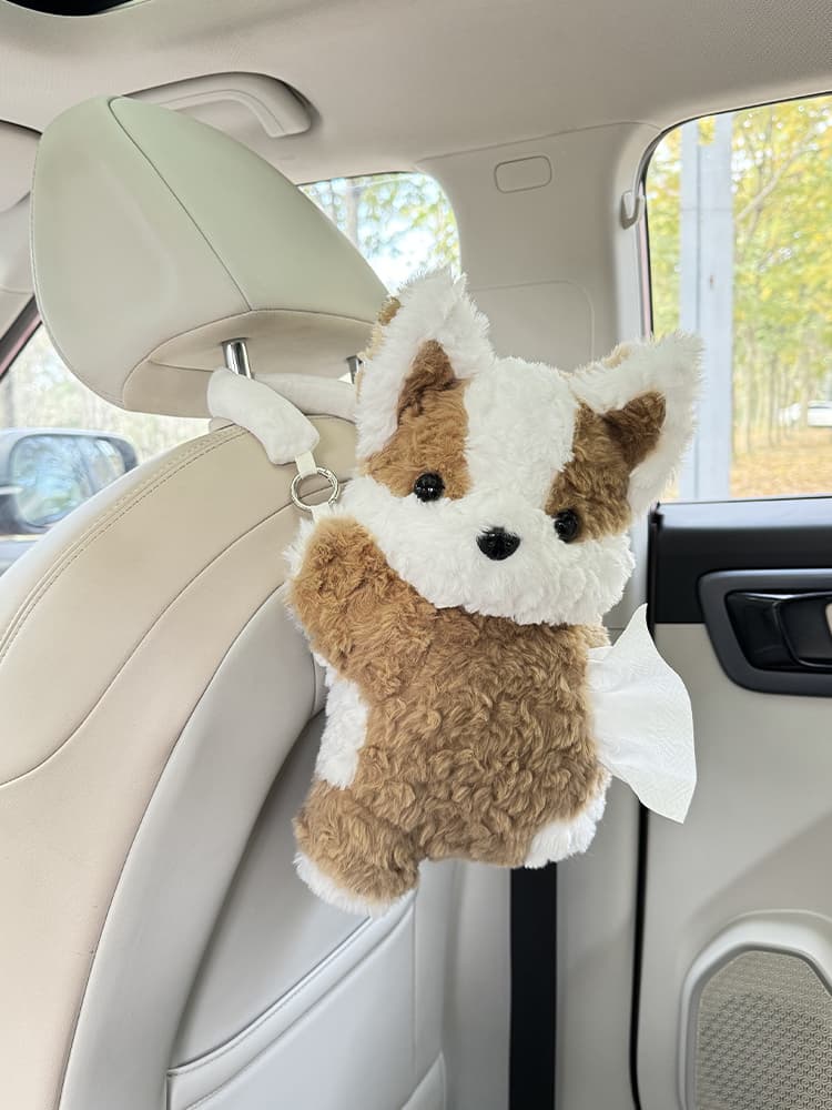 ティッシュケース もふもふわんこのティッシュポーチ