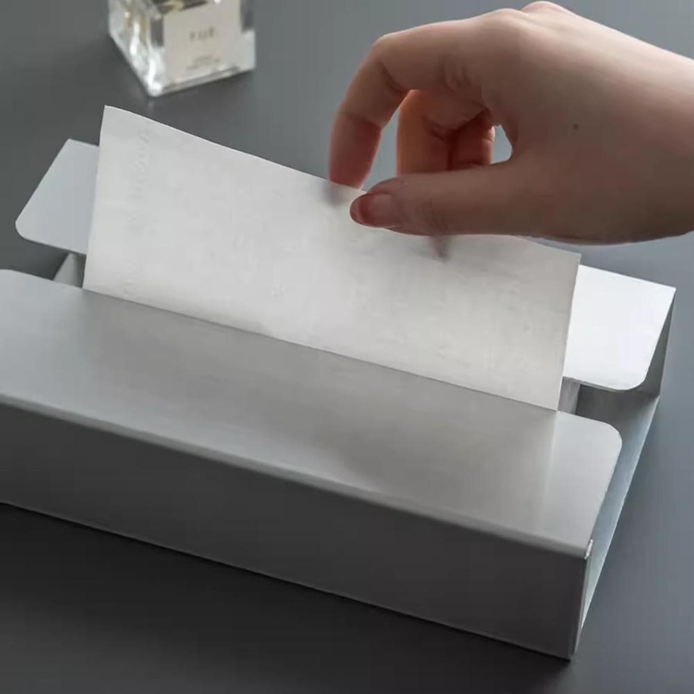 ティッシュケース　凹凸デザインステンレス製ティッシュケース