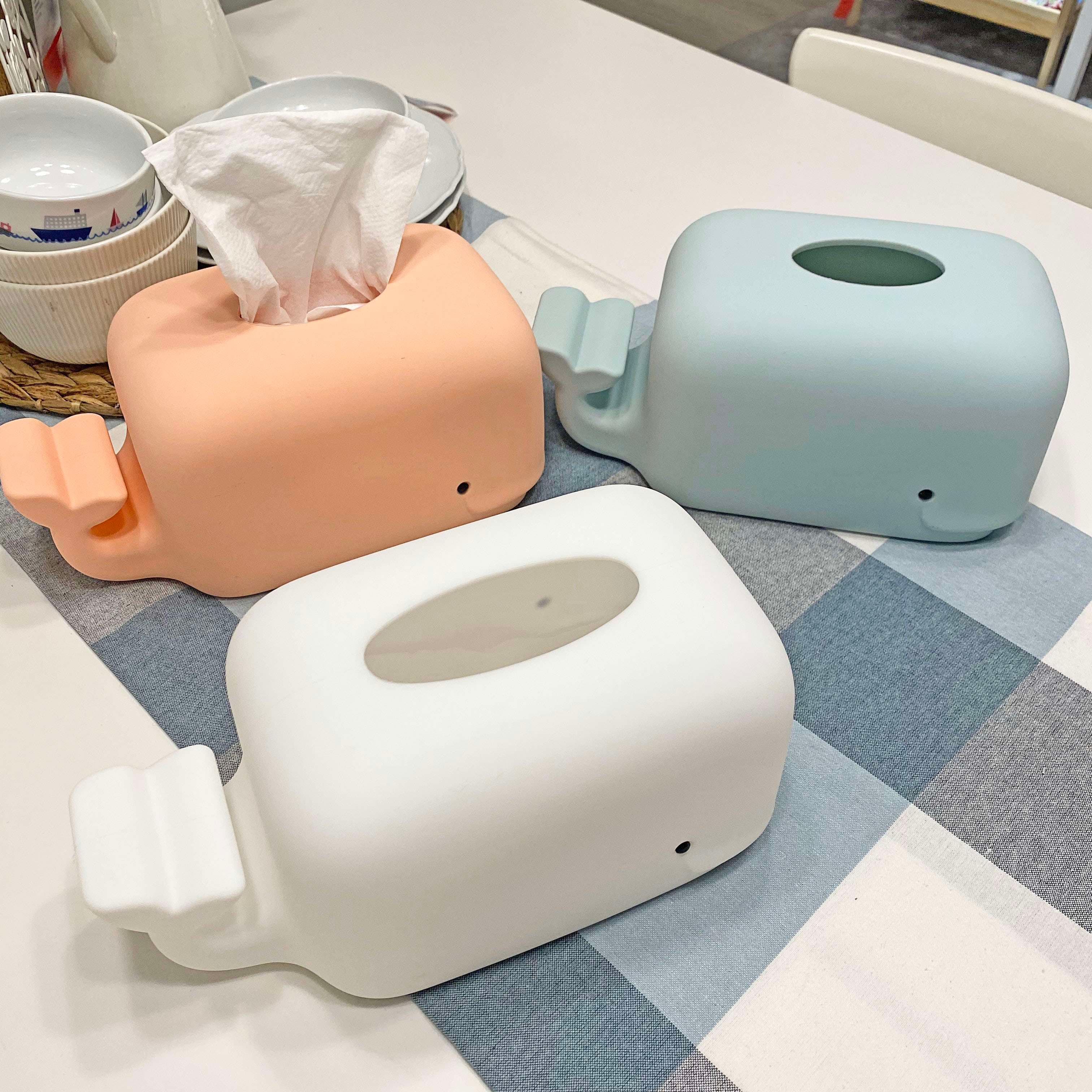 ティッシュケース　くじら型シリコンティッシュケース