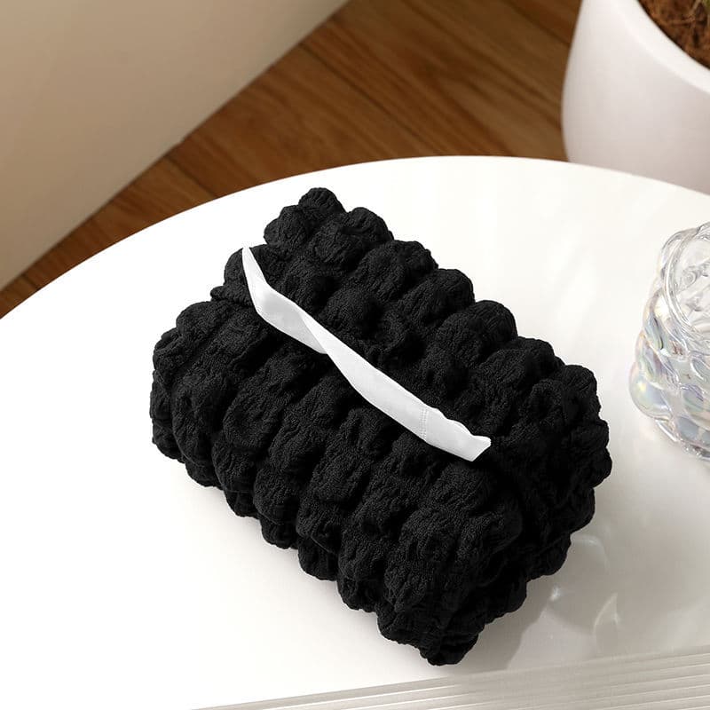 ティッシュケース ふわもこ立体織りティッシュボックス