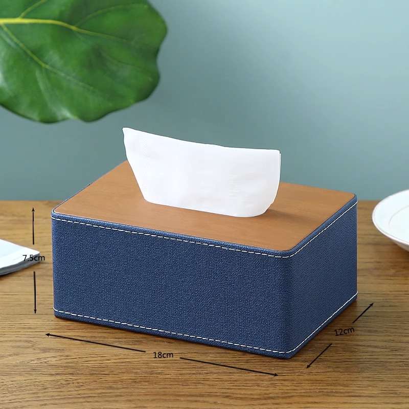 ティッシュケース レザー調シンプルスタイルティッシュボックス
