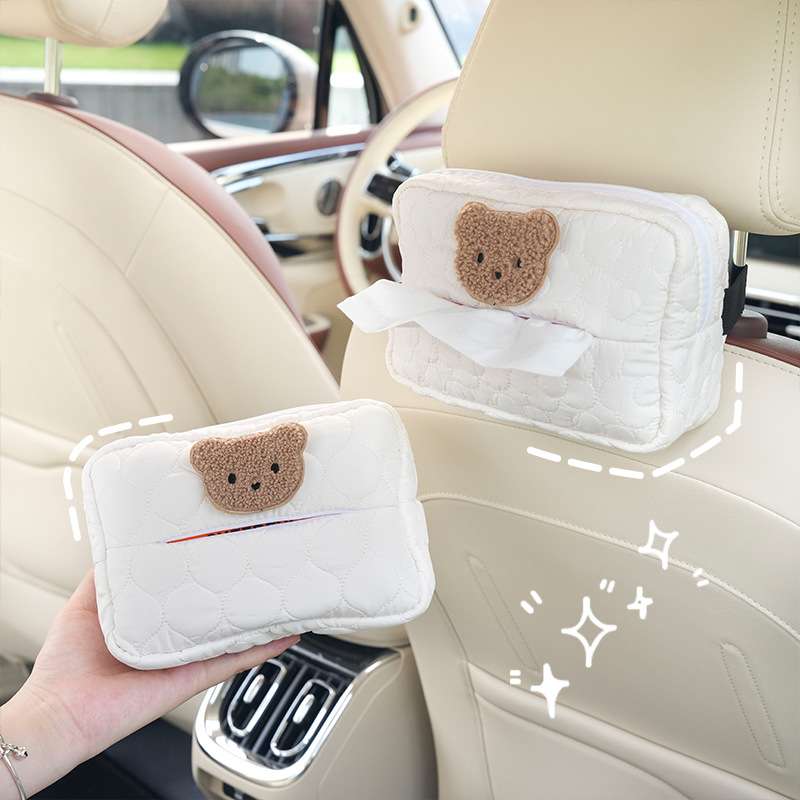 ティッシュケース　おしゃれ布カバーくまさんティッシュケース