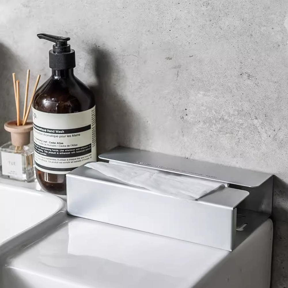 ティッシュケース　凹凸デザインステンレス製ティッシュケース