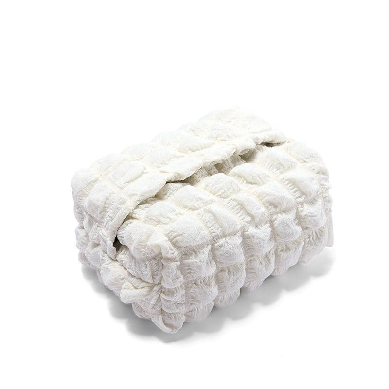 ティッシュケース ふわもこ立体織りティッシュボックス