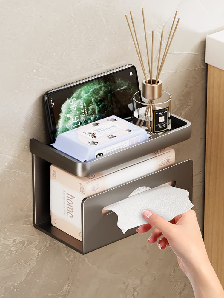 ティッシュケース 多機能収納ティッシュホルダー