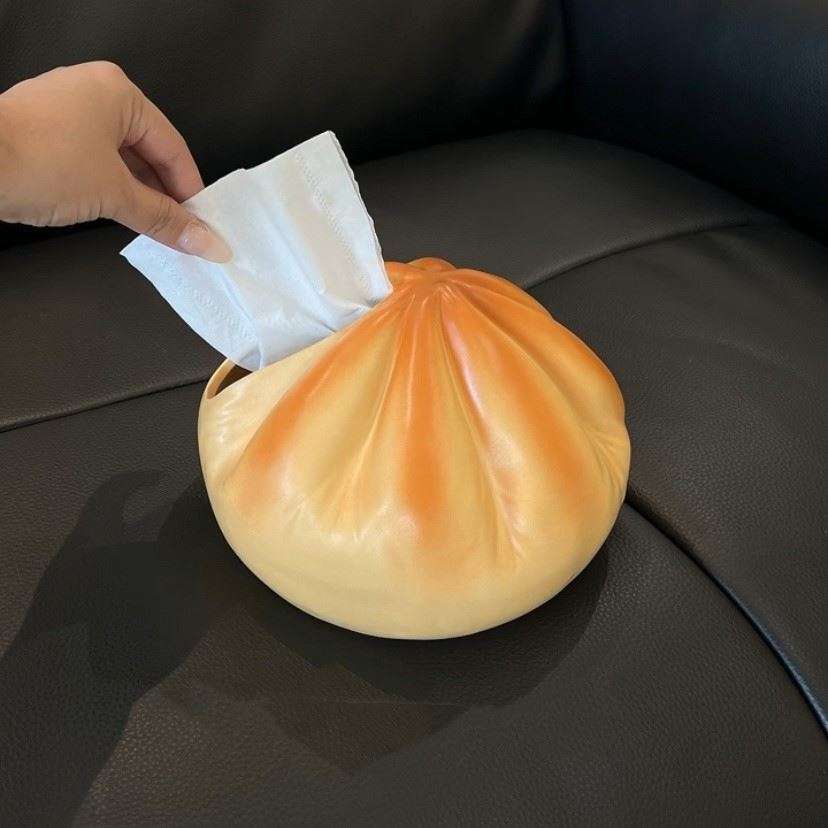 ティッシュケース　肉まん風陶器製ティッシュケース