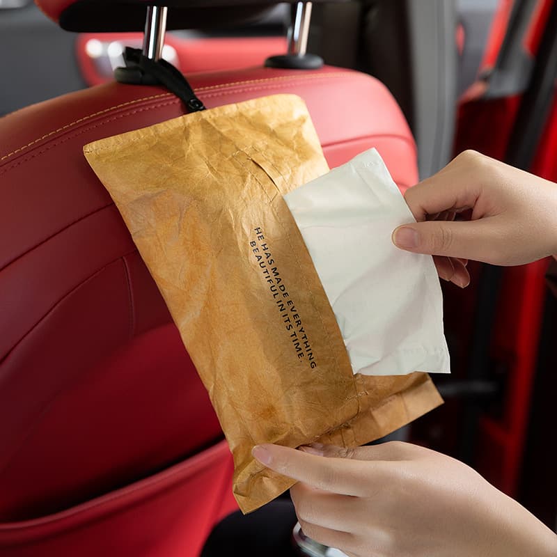 ティッシュケース 車載用吊り下げ式紙風　ソフト