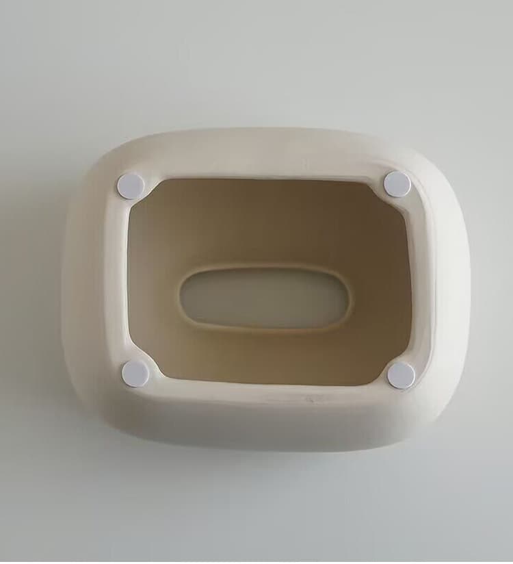 ティッシュケース 丸み石陶器モダンティッシュボックス