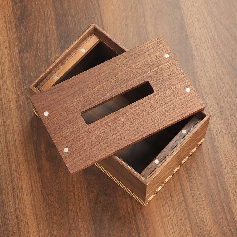 ティッシュケース 優美な天然木ティッシュボックス