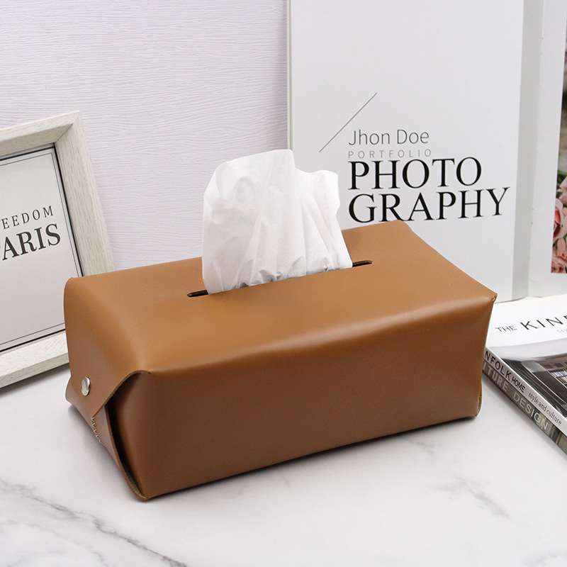 ティッシュケース　柔らか素材レザーソフトティッシュボックス