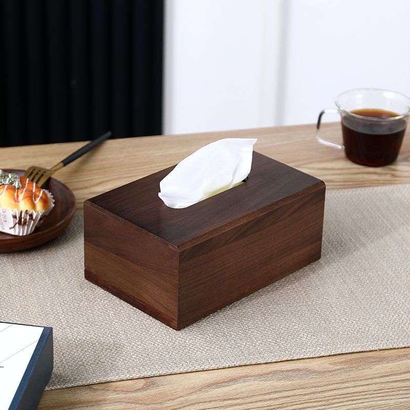格調高き天然木ティッシュケース