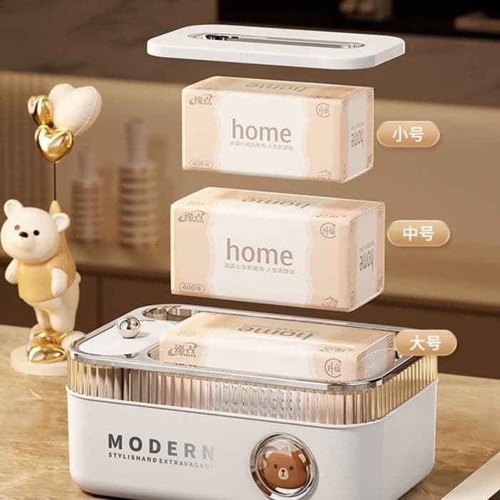 ティッシュケース 多機能収納ティッシュボックス