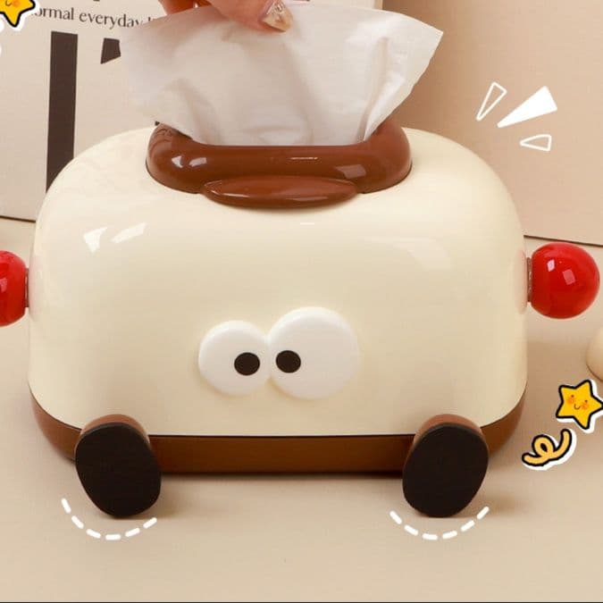 ティッシュケース おめめくりくり自動車ティッシュボックス