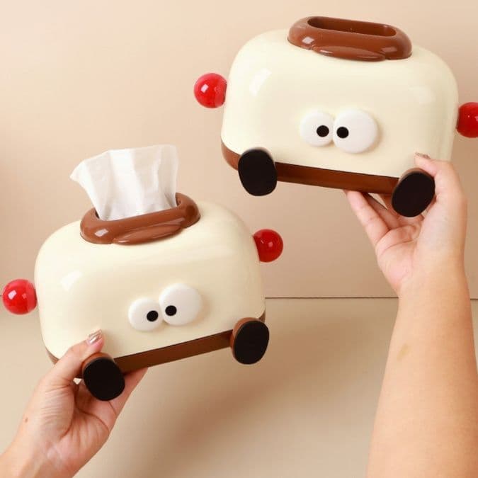 ティッシュケース おめめくりくり自動車ティッシュボックス