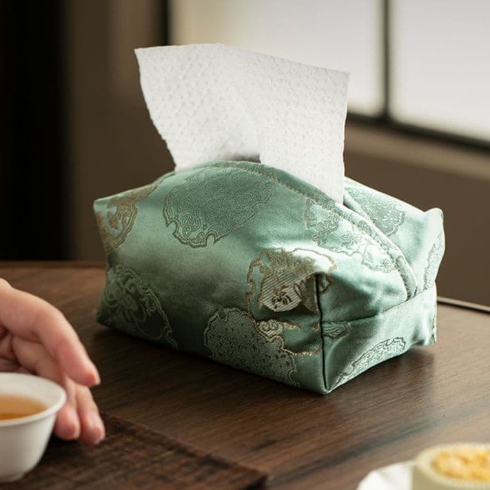 ティッシュケース 金糸刺繍和風ティッシュケース