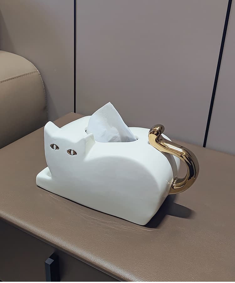 プラスチック製 猫型ティッシュケース 家庭用