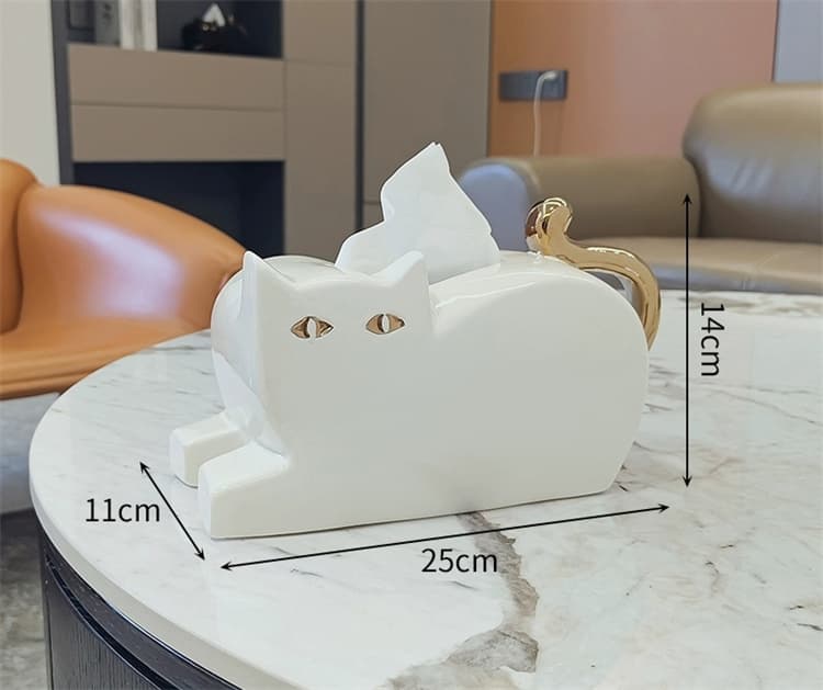 プラスチック製 猫型ティッシュケース 家庭用
