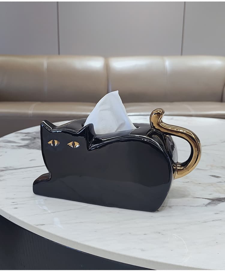 プラスチック製 猫型ティッシュケース 家庭用