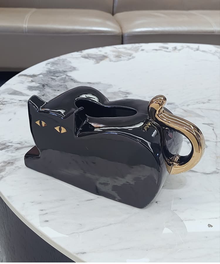 プラスチック製 猫型ティッシュケース 家庭用