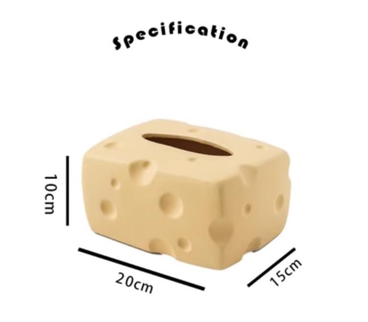 チーズ型プラスチック製ティッシュケース かわいい収納ボックス