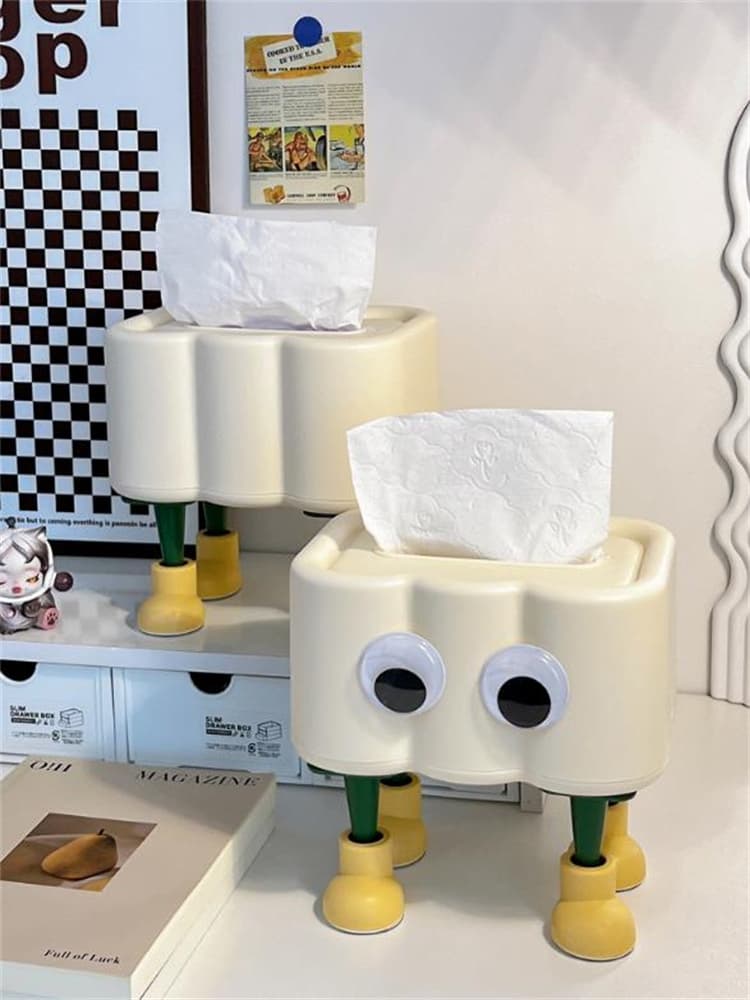 かわいいキャラクタープラスチック製ティッシュケース収納ボックス