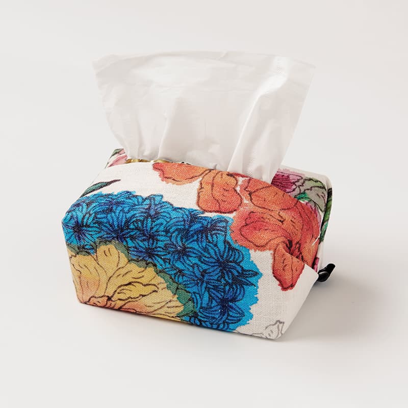 ティッシュケース 芸術的花柄模様の上質布製ティッシュケース