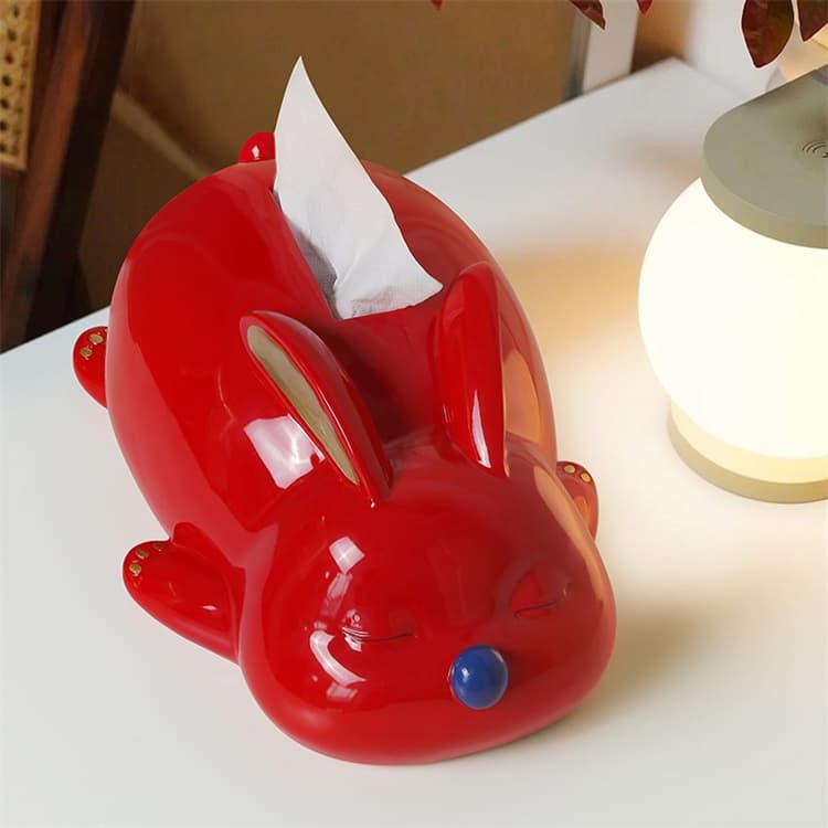 可愛いうさぎ型プラスチック製ティッシュケース