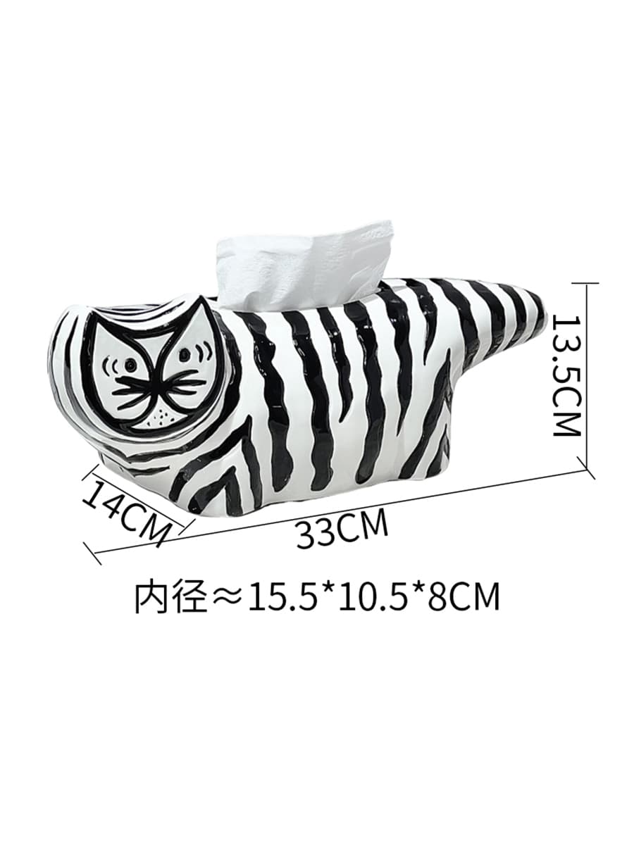 ティッシュケース 縞模様の猫ティッシュケース