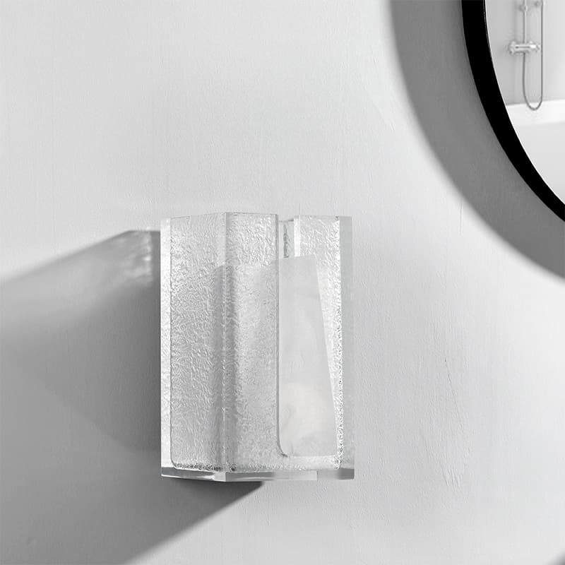 ティッシュケース 壁掛けクリアガラス風スタイリッシュティッシュケース