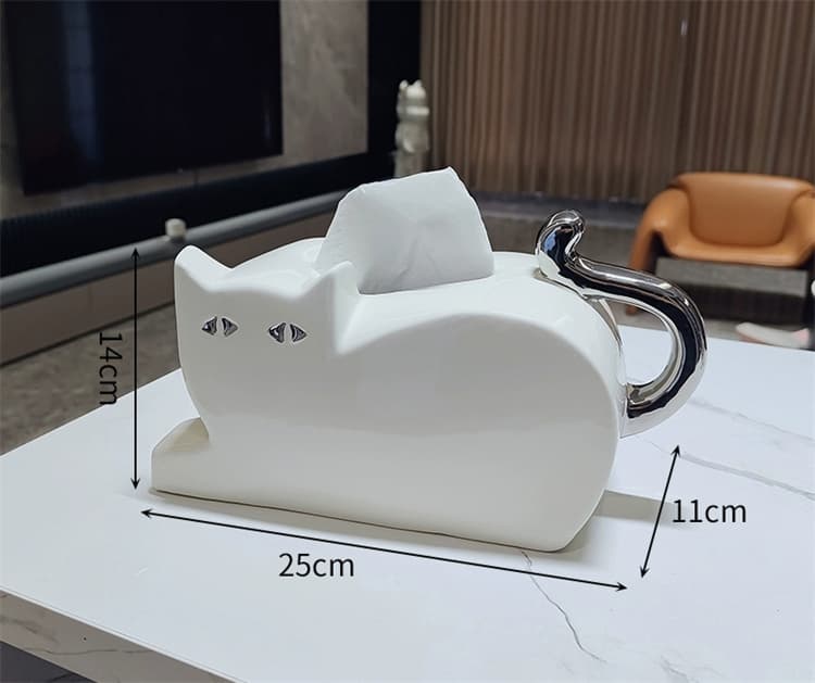 プラスチック製 猫型ティッシュケース 家庭用
