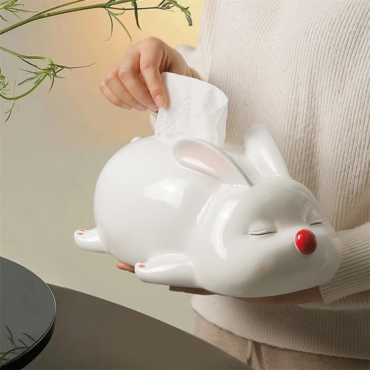 可愛いうさぎ型プラスチック製ティッシュケース