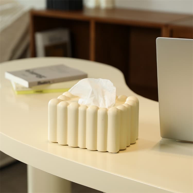 家庭用プラスチック製ティッシュケース 波型デザイン